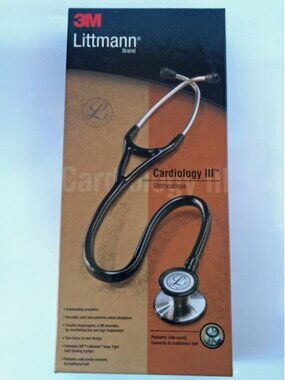 3M LITTMANN CARDIOLOGY III STETHOSCOPE 3128 BLACK 27" STAINLESS STEEL CHESTPIECE